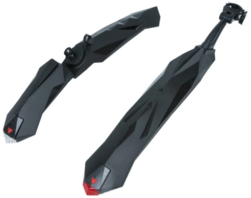 Комплект крыльев STG FD-38 F/R FOR 27,5-29, переднее и заднее, пластик/резина, черн. с фонариком