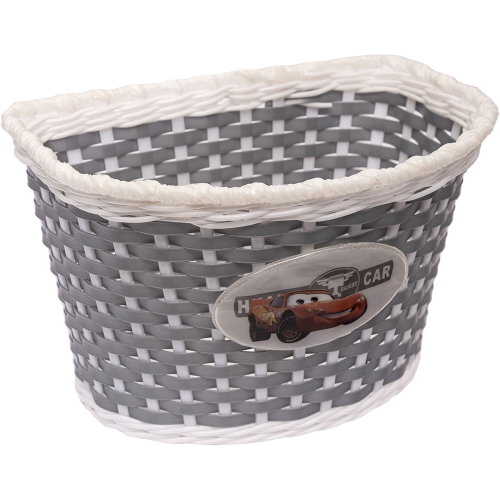 Корзина 00-170432 детская 24х16,5х15,5см пласт. универс. крепл. на руль 2-мя ремешками, серо-белая