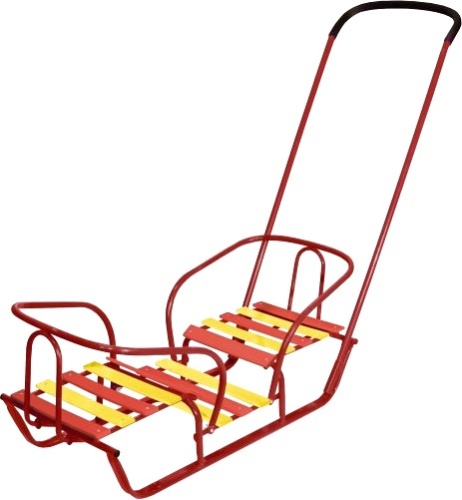 Санки двойняжки красные