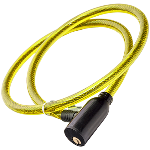 Замок тросовый с ключом 10х1000мм желтый