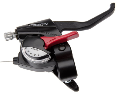 Перекл-ль TOURNEY ASTEF402LSBLN 2-9991 шифтер+торм. ручка (2пальца) 3скор. левый черный SHIMANO