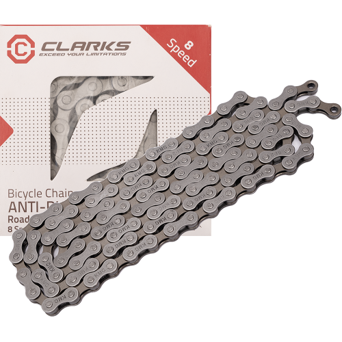 Цепь .CL8RB 3-132 1/2"x3/32" антиржав. 116 зв. хромир. покрыт. с замком в коробке 8скор. CLARKS