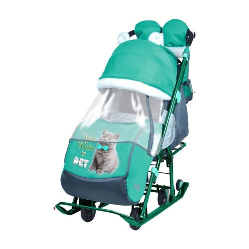 Санки-коляски"Ника Детям НД7-2", с лисичкой изумруд.