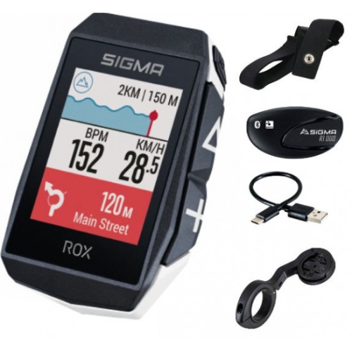 Велокомпьютер SIGMA ROX 11.1 EVO (White) HR Set 150+ ф-ций, с датч. пульса, GPS, BLUETOOTH