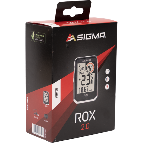 Велокомп. 4-001051 ROX 2.0 (White) 14 функций, GPS, BLUETOOTH (Android, IOS) белый SIGMA NEW