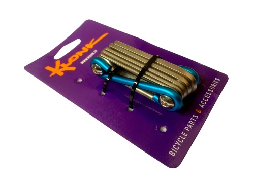 Ключ многофункциональный, Мультитул, BASIC, 8 в 1 (2/2.5/3/4/5/6mm/PH2/flat), KLONK, 10510, (синий)