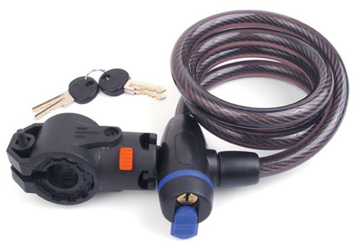 Замок 8-17060315 вело ASL-35 12х1200мм автом. с крепл. с защ. колпачком (10) полупрозр. AUTHOR