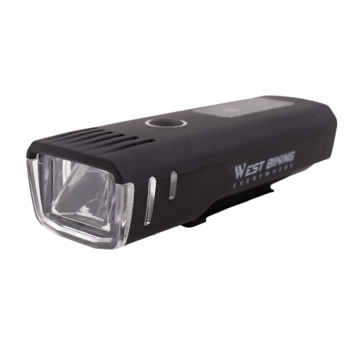 Велосипедный передний фонарь West Biking с встроенным аккумулятором: яркость 250 люмен, 4 режима работы, 138 г, 1500 mAh