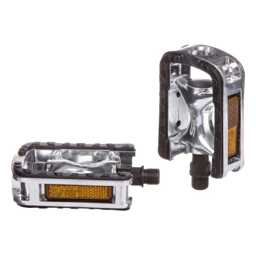 Педали STG LU975, алюм, прорезин, резьба 9/16, черно-сереб, Х90167