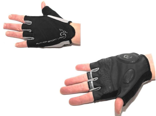 Перчатки 8-7130573 Lady Sport Gel жен. черные L гель/лайкра/синт.кожа с петельками (20) AUTHOR