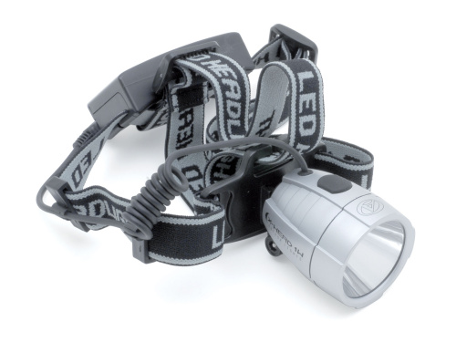 Фара 8-12002221 на лоб 1д.1W повыш. ярк./2ф. A X-Head 1W регул. серебр. (20) с батар. AUTHOR