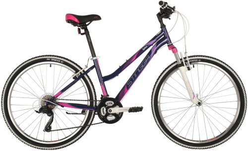 Велосипед STINGER 26" LATINA фиолетовый, сталь, размер 15", MICROSHIFT