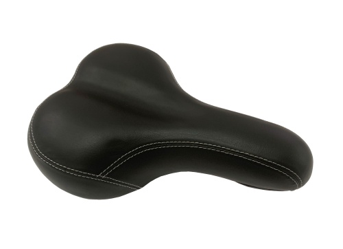 Седло HORST, 00-170054 комфорт 250х205мм эластомер., пружин. черное с белой прострочкой