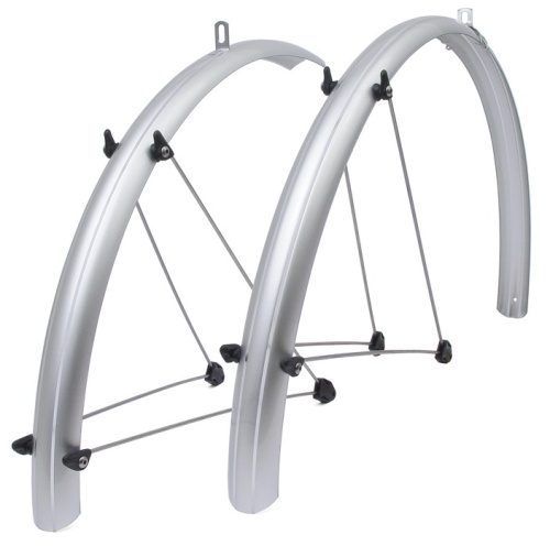 Крылья 8-16100515 металлопласт. AXP-14-28/37 Slr 28"х37мм, перед. 640мм, зад. 1070мм,  серебр. AUTHOR (Италия)