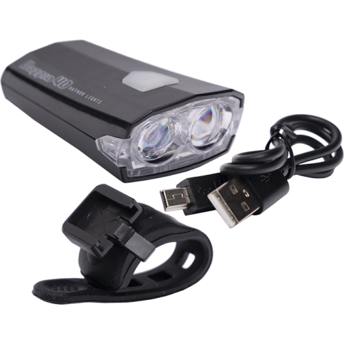 Фара 8-12002262 2д. 40люм./3ф. Doppio Collimator-линзы Li-Ion АКБ USB-заряд.+кабель черная AUTHOR