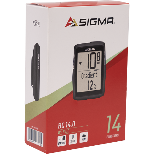 Велокомпьютер SIGMA BC 14.0 WR 14 функций, проводной, черный