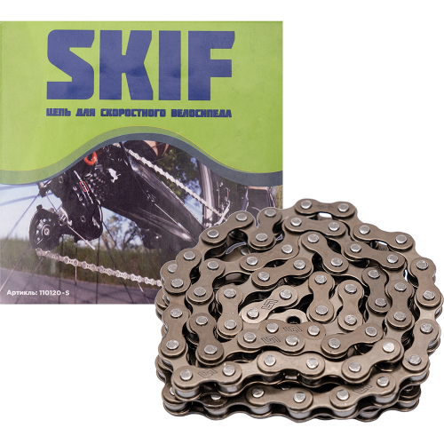 Цепь "СКИФ" 1-speed (½" х ⅛", L-112 зв.) с замком (дорожная) улучшенного качества. Завод MAYA. Тайвань