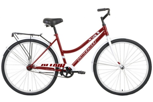 Велосипед ALTAIR CITY 28 LOW (28" 1 ск. рост. 19") 2020-2021, темно-красный/белый, RBKT1YN81008