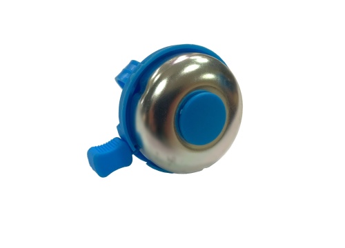 Звонок 00-170712 алюминий/пластик D=50мм серебр.-голубой