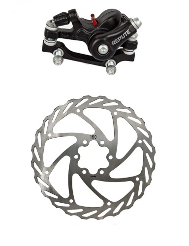 Тормоз дисковый механический зад. 00-170518 DSC-510 (ротор160мм+суппорт+адапт+колодки) REPUTE