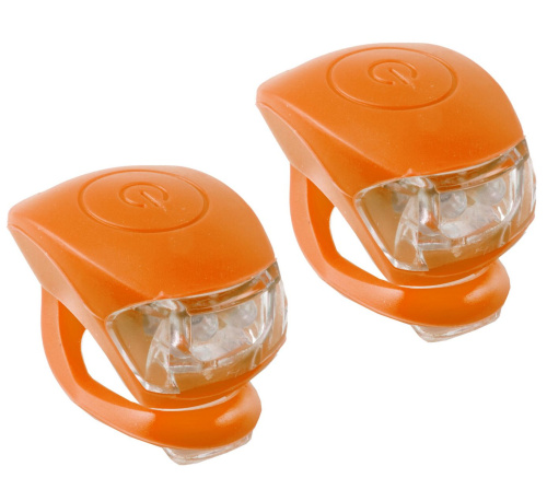 Комплект фонарей M-WAVE COBRA IV, 5-220637, перед. 2д/3ф+зад.2д/3ф 24г с батар. оранжевый корпус