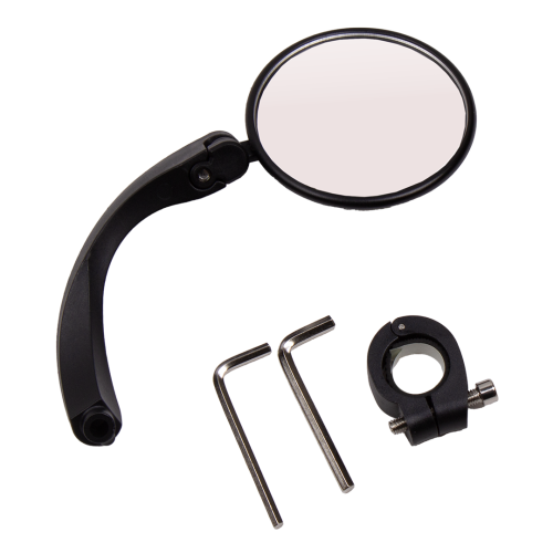 Велосипедное зеркало с отражателем на руль, d=80мм, поворот на 360", с регулировкой зеркальной поверхности, West Biking