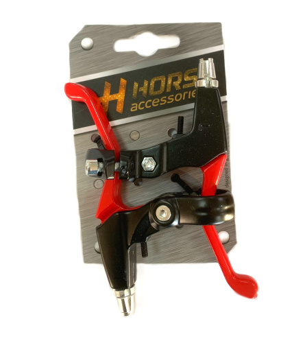 Торм. ручки 00-171607 алюм. V-брэйк/кантелив. красно-черные HORST