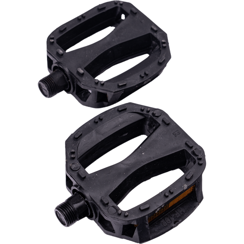 Педали HF-899, пластик, ось 1/2 ", черные, с отражателями, 100*73*24 мм