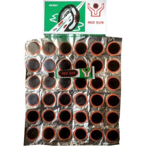 Набор для ремонта шин (латки круглые, Ф30мм, 36 шт, + 20гр клея), (упак=100компл.), цена за 1компл. - 3,31р., от упак=2,98р