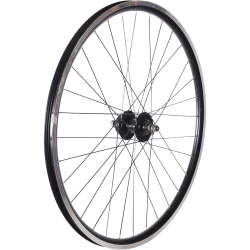 Колесо 26" переднее, двойной алю. обод, алю. втулка, промподш., эксцентрик, D-brake