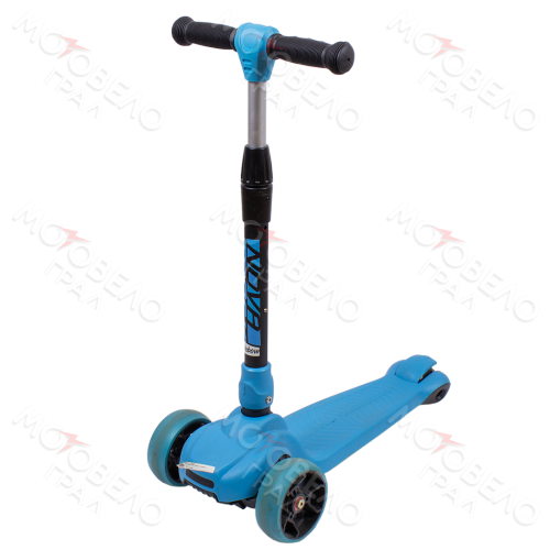 Самокат Novatrack RainBow, для детей, складной, свет.широкие колеса PU пер.135*35  задн.90*24мм, ват