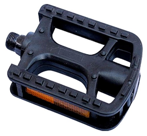 Педали 00-170289 пласт. с шарик. подш. с отражат. (50) черные