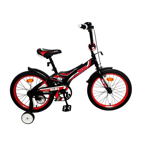 Велосипед BIBI SPACE 20", детский с прист. колесами, 20.SC.SPAC.BL/R black/red
