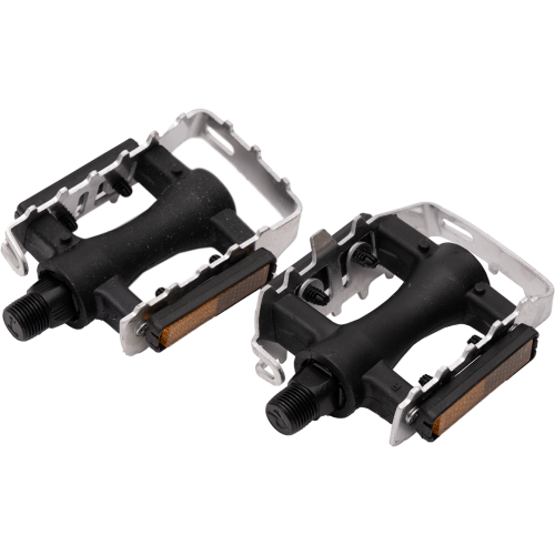 Педаль 20"-29" «МТВ-спортивная» на подшипниках из алюминия и пластика с катафотом. Размер крепления 