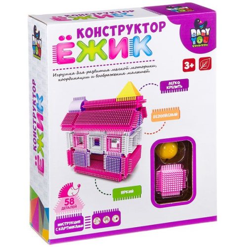 Конструктор пластм. Ёжик Bondibon, дом, 58 дет.