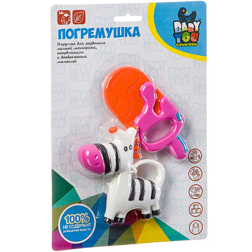 Набор погремушек Мороженое, Зебра, 2 шт, Bondibon