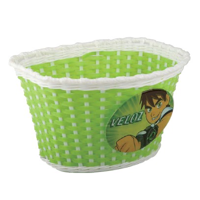 Корзина 00-170434 детская 24х16,5х15,5см пласт. универс. крепл. на руль 2-мя ремешками, зеленая