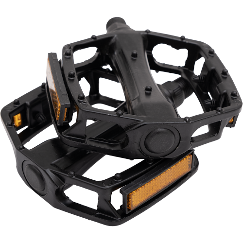 Педаль 20"-29" «МТВ» алюминиевая с катафотом на подшипниках (широкая) Резьба крепления М14,29х1,27мм. (9/16"х20tpi) Цвет: чёрный. Модель: 603-51. (303