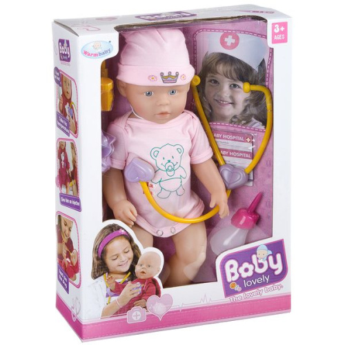 Пупс Lovely Baby с медицинскими аксессуарами (пьёт, писает), WZJ009B-4