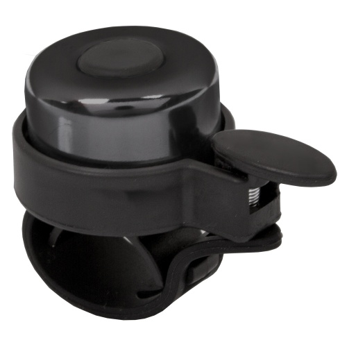 Звонок 5-420177 алюм. мини D=35мм б/съемн. вращающ. 360', крепление без инструмента резин. хомутом, 