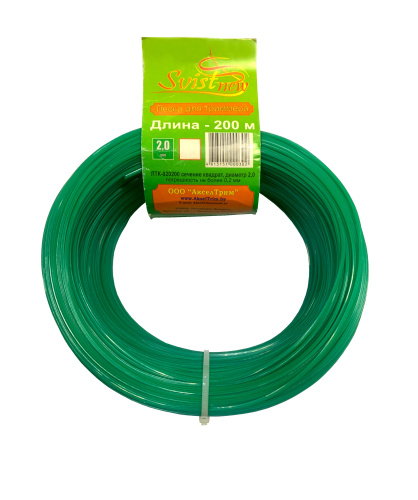 Леска для триммера сечение квадрат диаметр 2,0 1м.,  ЛТК-020200 SVIST