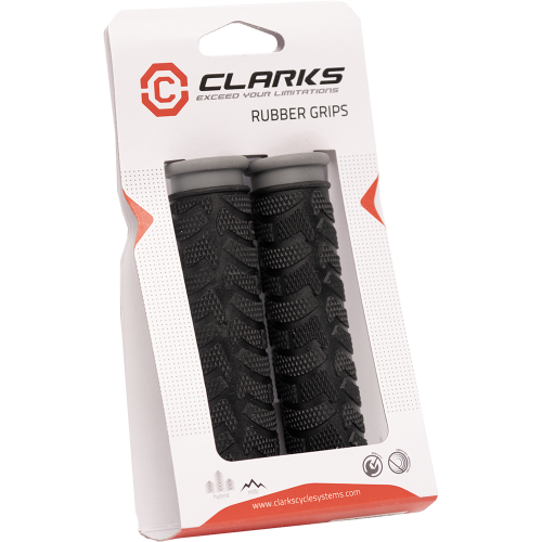 Ручки .C49BG на руль 3-260 резиновые 125мм 2-х компонент. черно-серые CLARKS