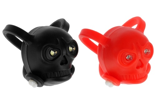 Комплект фонарей STG -TL8005 силикон.черепа, Черный с белыми диодами, красный с красными диодами ( 2