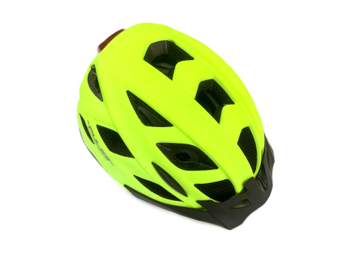 Шлем 8-9001659 с сеточкой PULSE LED X8 16отв. СВЕТОДИОД.ФОНАРИК 6д/2ф мат. неон.желт 58-61см AUTHOR