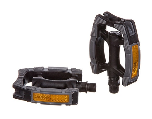 Педали STG C097, пластик, платформы, прорезин, резьба 9/16, черные, Х88788