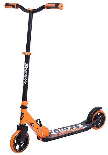 145P.JUNGLE.OR9 Самокат для детей NOVATRACK JUNGLE сталь+пластик, складной, эргономичный Y-руль с не