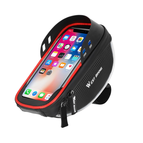 Водонепроницаемая велосумка West Biking с держателем для телефона, крепление на руль, полиэфир