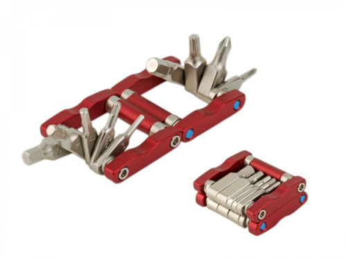 Набор 8-10000090 унив. Multiped 9 складн. шестигр.2/2.5/3/4/5/6мм отвертки -/+PH1/PH2, Т25 сплав Cr-V, 75гр. анодир.красный аюмин. корпус AUTHOR