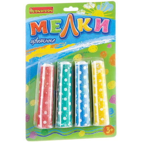 Набор мелков Bondibon, Горох, 4 шт, 10,5х2,2 см., арт. Y22622006