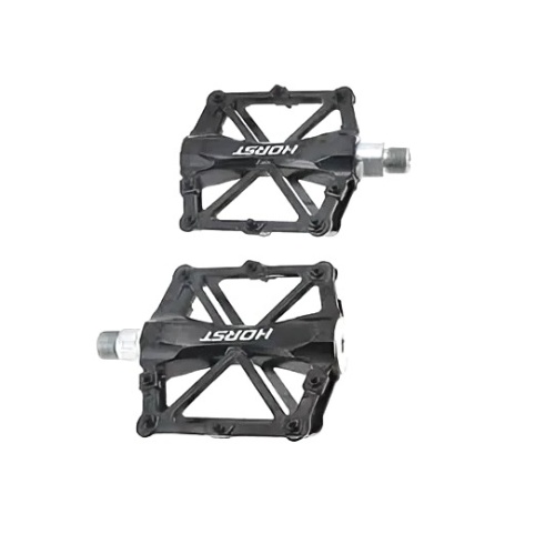 Педали 00-170818 алюм. H36 широкие с 2-мя герм. промподш. резьба 1/2', 420 г черные HORST